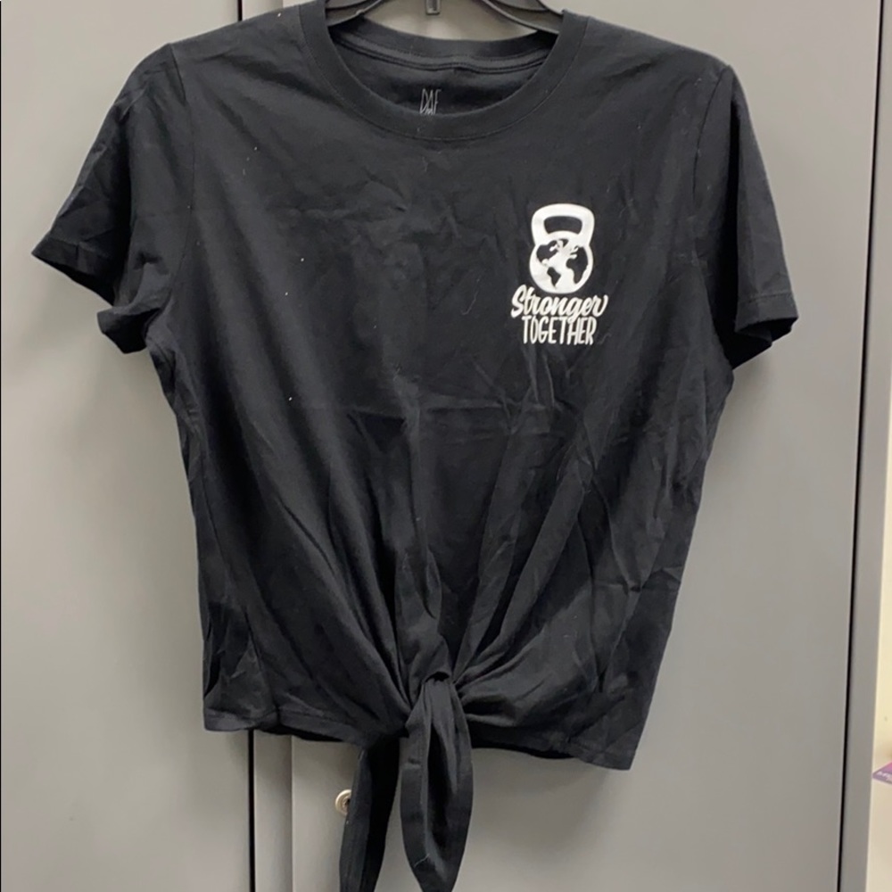 Barbell Box Crop Tie TShirt